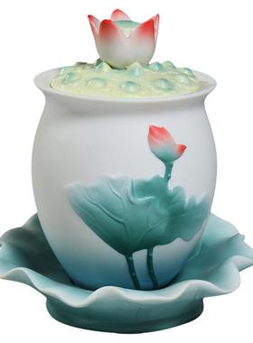 微美青红系列陶瓷用具礼佛圣水杯