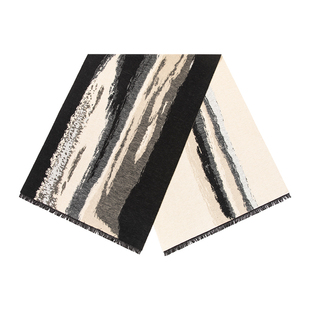 FANCET100%桑蚕丝围巾女秋冬真丝拉绒围巾披肩送妈妈生日礼物礼盒