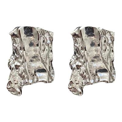 Aaim 肌理感陨石925银针不规则耳钉小众冷淡风高级感耳饰女