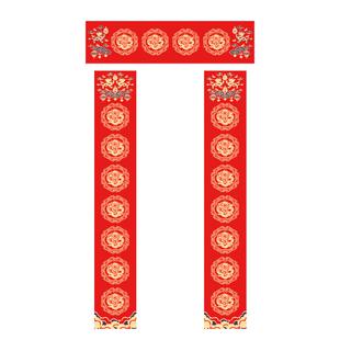 泾风堂  2026新品蜡染笺万年红彩绘空白手写对联纸瓦当龙凤春联毛笔书法红纸五言七言过年家用春节大门贴对联