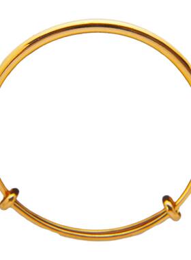 【洗手不用摘】中国金色经典活口推拉手镯可调节手环男女老少可戴