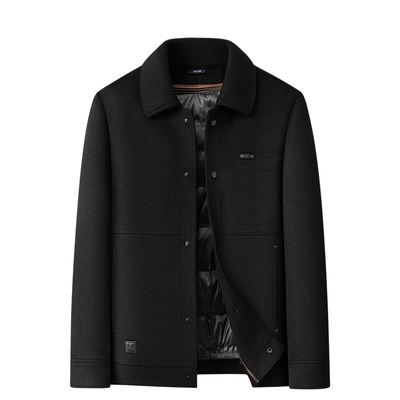 羊毛毛呢外套男短款羽绒内胆冬季