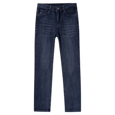 加绒加厚高端牛仔裤男宽松直筒裤