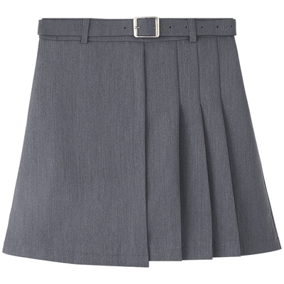 慕兔韩系高腰不对称百褶裙