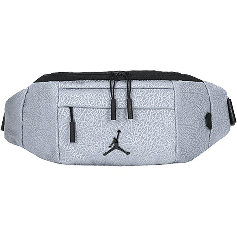 Jordan跑步骑行单肩包Nike耐克皮面防水斜挎包男女运动包手机胸包