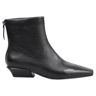 Corinna di Marsala复古方头简约时装靴2025新款粗跟短筒靴女