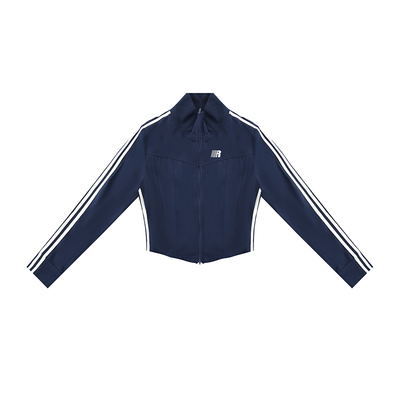 FDR官方店 立领修身织带夹克外套女春季户外辣妹短款开衫外套上衣