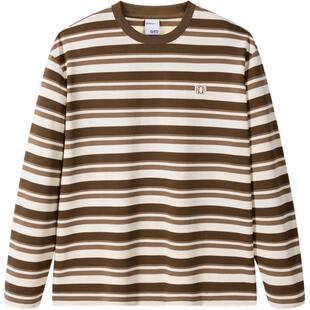 GXG男装 多色条纹设计基础宽松圆领长袖T恤男士上衣 24年秋季品