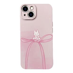 乖乖崽~粉蝴蝶结丝带小兔菲林适用iPhone17/16pro手机壳华为nova12畅享60软OPPOreno9vivos16软IQOO10小米13