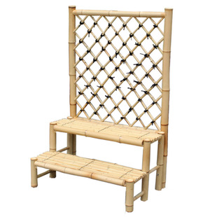 中号多层原竹白竹花架落地置物网格竹制手工创意阳台田园花架花台