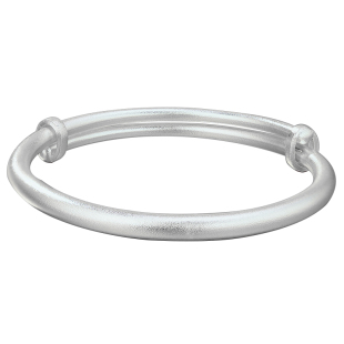 古法银手镯女纯银素圈哑光实心推拉9999银镯子2025新款情人节礼物