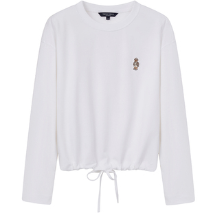 TeenieWeenie小熊女装T恤26春季新款俏皮活力彩色收腰款长袖上衣