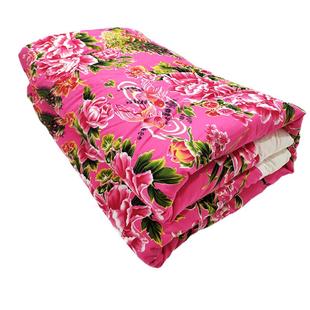 东北大花布凤凰牡丹老式包边被子棉被褥面结婚用传统手工棉花喜被