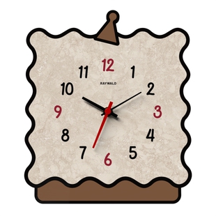 桌面时钟小摆件海绵饼干创意摆放式静音钟表客厅时尚简约摆台饰品