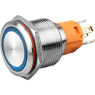 蓝波热卖19mm金属按钮开关自锁自复可选1NC环形发光改装开关