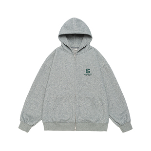 田嘉瑞同款GOGOSOON加绒卫衣外套男新2025秋冬连帽拉链开衫青少年