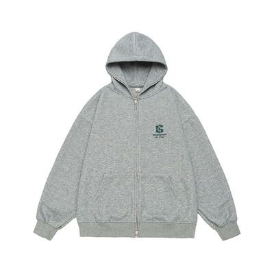 田嘉瑞同款GOGOSOON加绒卫衣外套男新2025秋冬连帽拉链开衫青少年