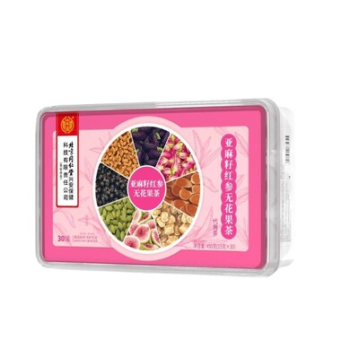 北京同仁堂亚麻籽红参无花果茶