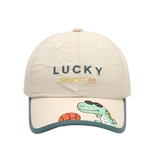 儿童棒球帽男童春款夏天卡通小恐龙大檐遮阳帽速干透气宝宝鸭舌帽