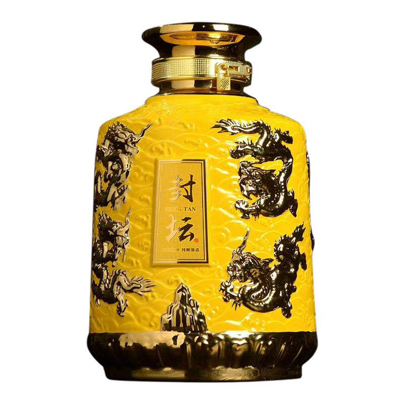 景德镇复古浮雕镀金陶瓷密封酒坛