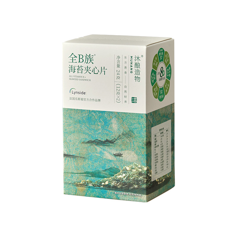 沐酿造物法国乐斯福合作海苔夹心脆片含8种维生素b上班族营养食品