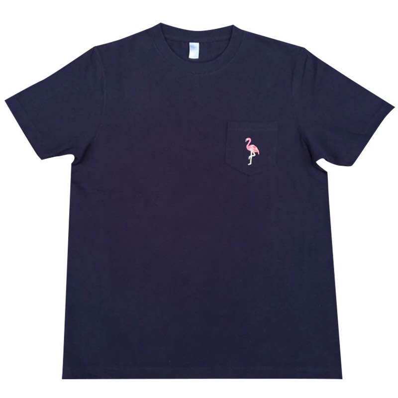 GYHSGOOD Pocket Tee 口袋刺绣火烈鸟重磅厚实纯棉短袖T恤情侣