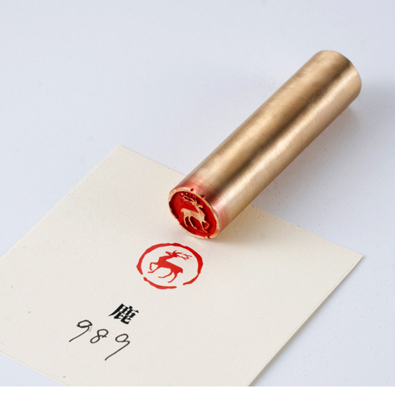 2×6cm金石篆刻铜制佛印闲章实心黄铜印章 仿古铜印章