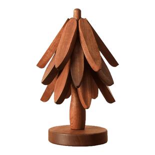 一棵树隔热垫餐桌实木摆件高颜值隔热垫小树隔热垫创意折叠餐盘树