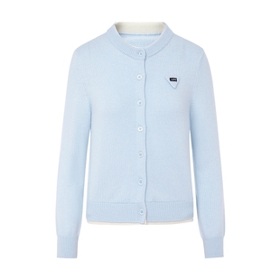 【秀场同款】朗姿/LIME莱茵撞色基础开衫毛衣Miu风撞色领边25新款