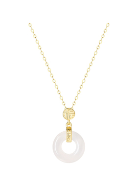 巷南999纯银玉髓福字项链高级感