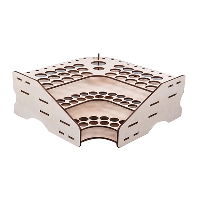 创意diy混合颜料工具收纳架椴木