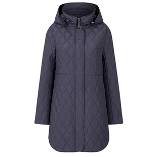 邢氏女装 棉服 新款大码纯色防风保暖中长款连帽棉衣外套女