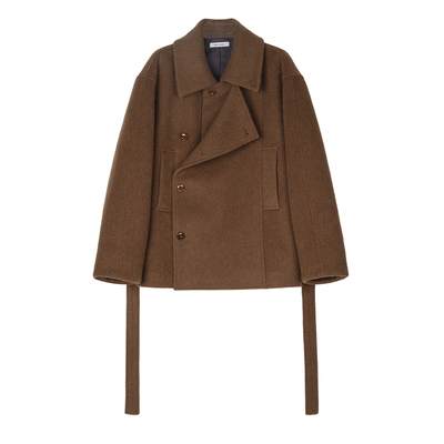 MRS Studios 定织羊驼毛LM风设计款宽松双排扣长/短款大衣外套