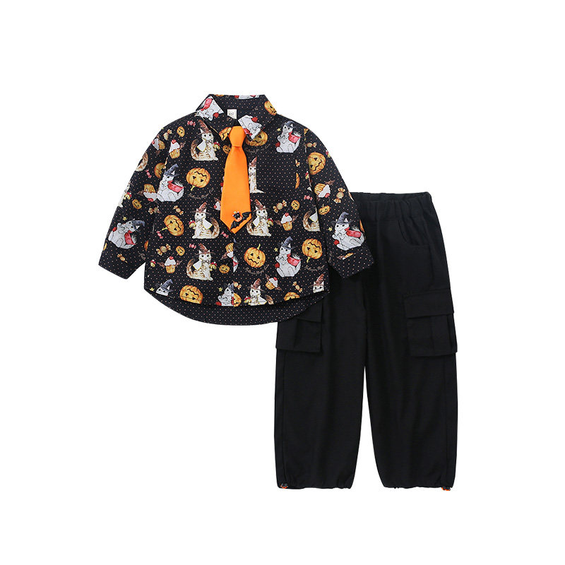 sesameclub童装男童南瓜幽灵衣服