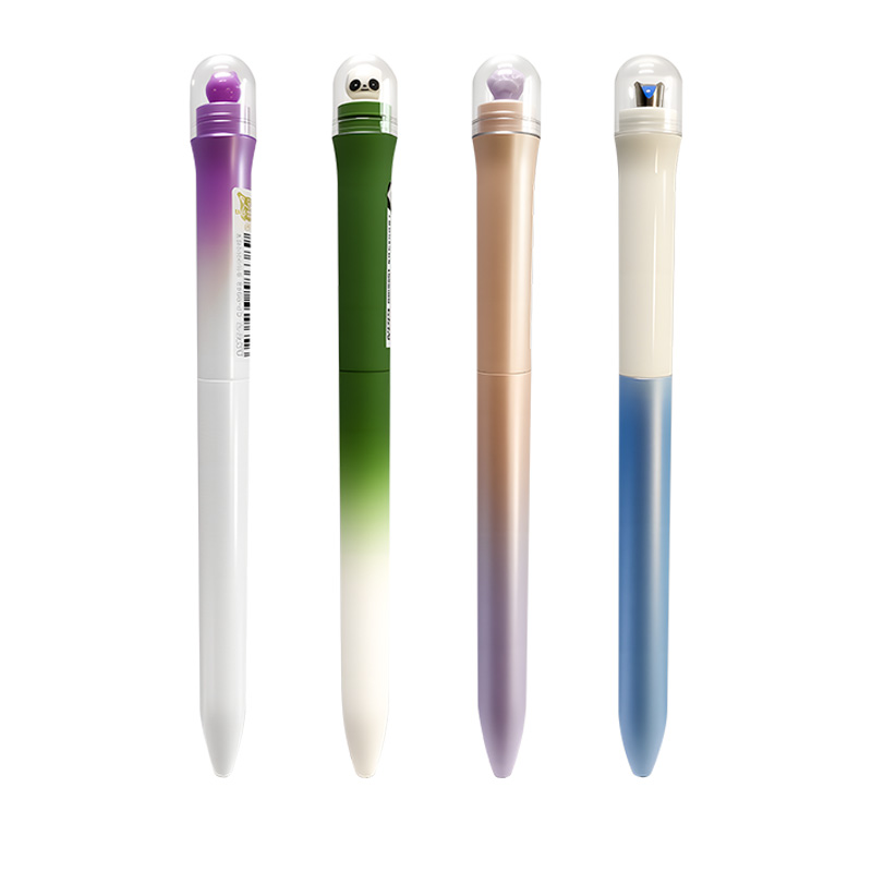 奥德美旋转景观笔中小学生速干刷题中性笔0.5黑色ST头考试用笔高颜值旋转出芯水笔碳素笔圆珠笔办公考研用笔