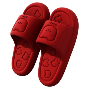 本命年红色eva拖鞋女2026新款室内居家防滑厚底浴室亲子凉拖男款
