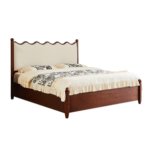 大司马法式复古高箱储物床家用卧室白蜡木实木床带储物空间箱体床