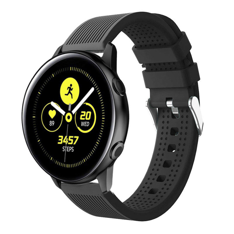 适用三星gear S3表带46mm纯色条纹Galaxy watch3硅胶腕带20/22mm