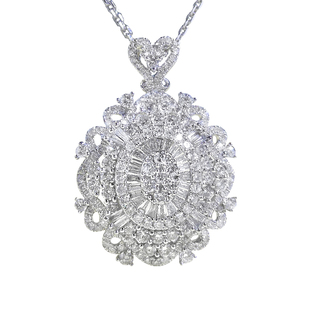 宝创集1.74克拉天然钻石项链吊坠18K金真钻晚宴蝴蝶结套链锁骨链