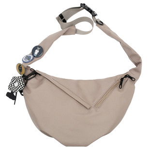 潮流斜挎包男简约休闲单肩包运动饺子包女日系大容量挎包通勤包男