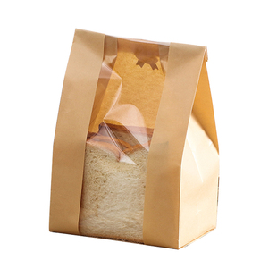 日系面包吐司袋牛皮纸袋防油纸袋欧包包装袋小面包450g吐司袋切片