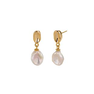 AmberLollipop淡水珍珠耳环女巴洛克耳饰气质百搭银耳钉气质饰品