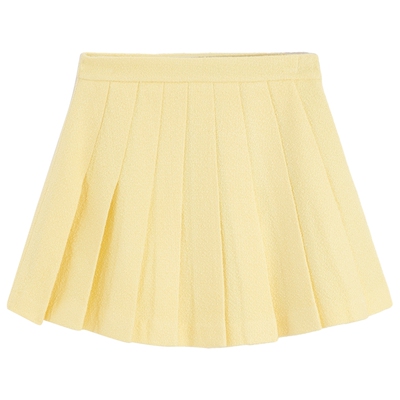 bebe春季新品花纱百褶半身裙