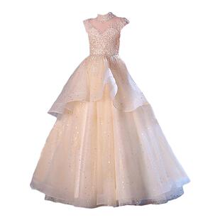 女童晚礼服轻奢小众高端夏儿童主持人钢琴演奏礼服花童婚礼公主裙