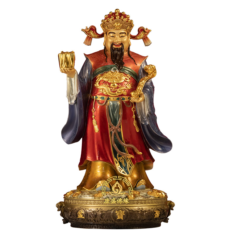 黄铜五路财神像店铺开业招财摆件