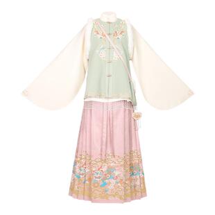 【重回汉唐金玲珑】圆领对襟半袖比甲新中式秋冬马面裙女明制汉服