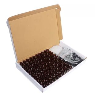 小精油分装瓶1ml2ml3ml盒装100个整盒中孔子母塞小空瓶棕色精油瓶