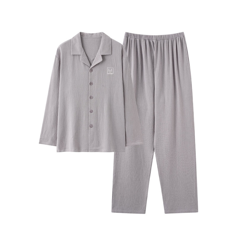 男士纯棉开衫加大码家居服套装