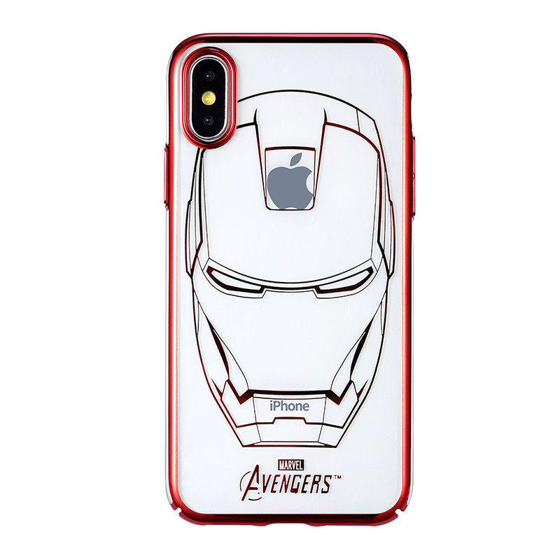 万信达钢铁侠适用于iphoneXS/MAX/XR/8PL苹果6/5/7电镀透明手机壳
