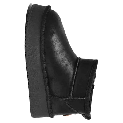 厚底羊毛雪地靴女冬季新款加绒加厚面包棉鞋皮面防水短靴抗寒保暖